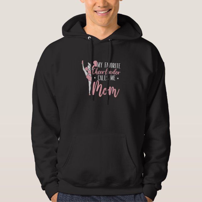 Womens My Favorite Cheerleader Calls Me Mom Cheerl Hoodie (Front)