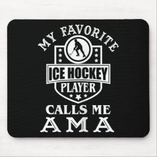 Womens My Favorite Hockey Player Calls Me Ama Wome Mouse Pad