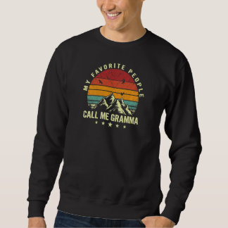 Womens My Favorite People Call Me Gramma Cool Moth Sweatshirt
