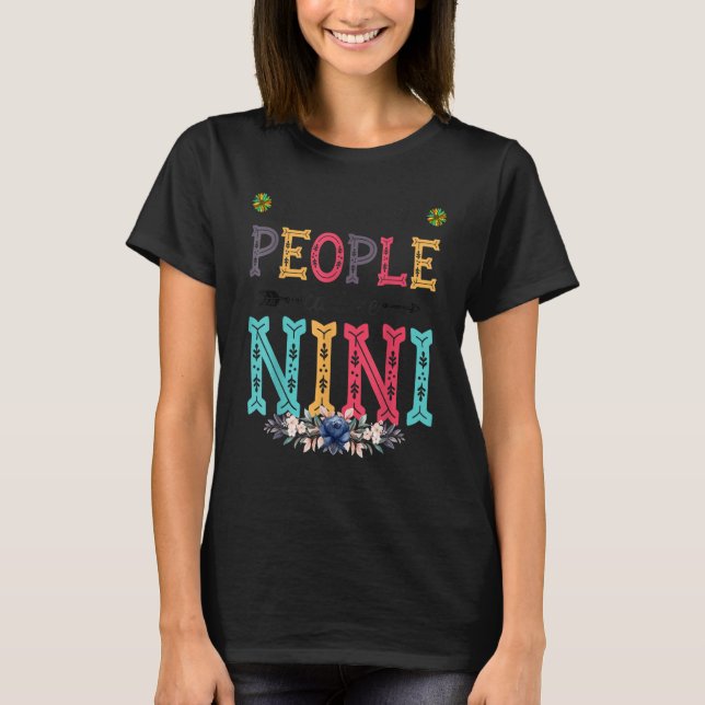 Womens My Favorite People Call Me Nini Flower T-Shirt (Front)