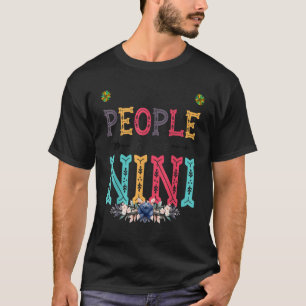 Womens My Favorite People Call Me Nini Flower T-Shirt