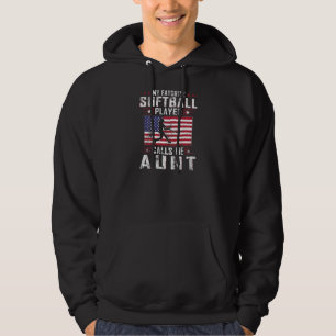 Womens My Favorite Softball Player Calls Me Aunt M Hoodie