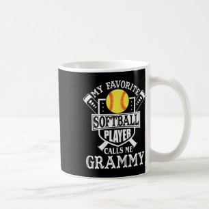 Womens My Favorite Softll Player Calls Me Grammy O Coffee Mug