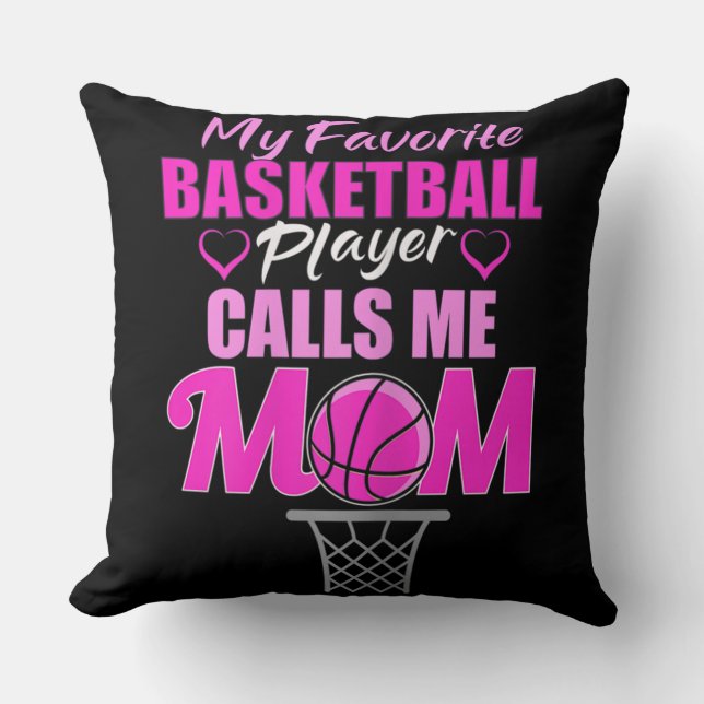 Womens My Favourite Basketball Player Calls Me Mum Cushion (Front)