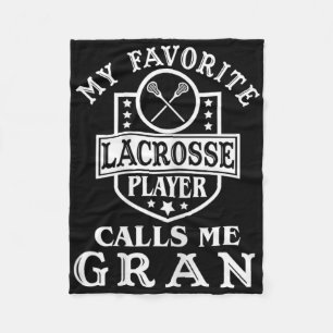 Womens My Favourite Lacrosse Player Calls Me Gran Fleece Blanket