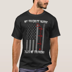 Womens My Favourite Nurse Calls Me Grandma Usa Fla T-Shirt