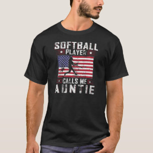 Womens My Favourite Softball Player Calls Me Aunti T-Shirt