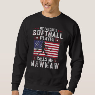 Womens My Favourite Softball Player Calls Me Mawma Sweatshirt