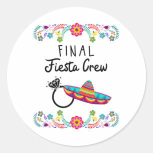 Womens My Final Fiesta Bride Bachelorette Party Pi Classic Round Sticker
