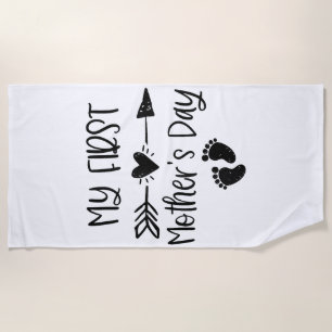 Womens My First Mother's Day For New Mum Pregnancy Beach Towel