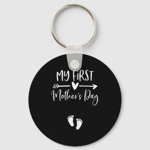 Womens my first mothers day pregnancy announcemen key ring