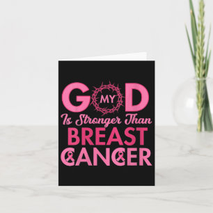 Womens My God Is Stronger Than Breast Cancer Chris Card