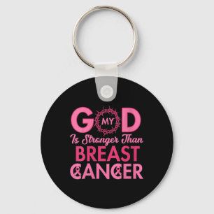 Womens My God Is Stronger Than Breast Cancer Chris Key Ring