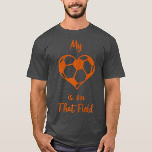 Womens My Heart Is On That Field Soccer Mum Funny T-Shirt