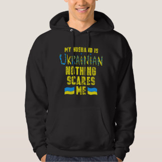 Womens My husband Is Ukrainian Ukraine Flag Ukrain Hoodie