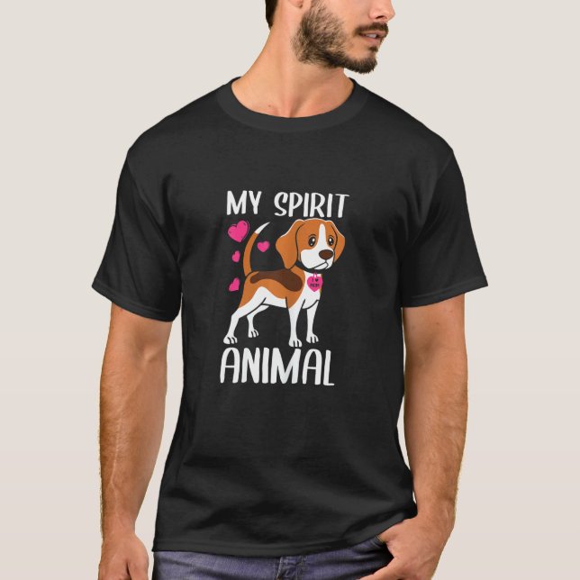 Womens My Spirit Animal Beagle Dog I Love Mum Neck T-Shirt (Front)