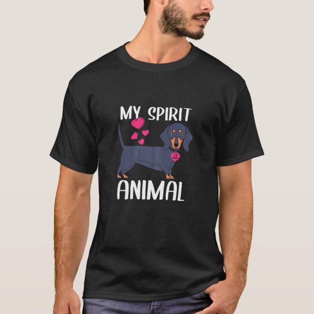 Womens My Spirit Animal Dachshund Dog I Love Mom N T-Shirt (Front)