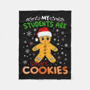 Womens My Students Are Smart Cookies Christmas Gin Fleece Blanket