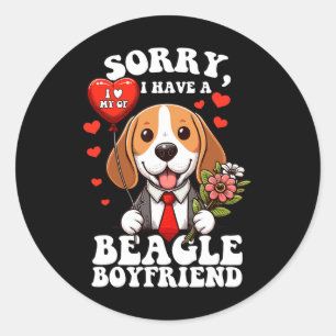 Women's My Valentine Has Paws Valentine Hearts Bea Classic Round Sticker