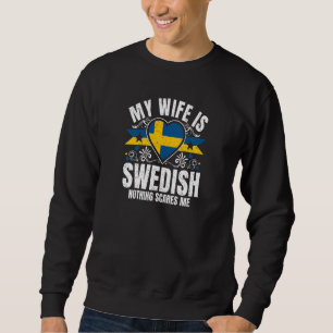 Womens My Wife Is Swedish Pride Flag Heritage Root Sweatshirt