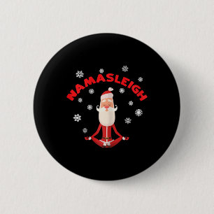 Womens Namasleigh Yoga Christmas Santa Shirt Yoga 6 Cm Round Badge