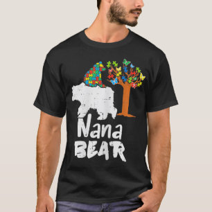 Womens Nana Bear Puzzle Autism Awareness Grandma G T-Shirt
