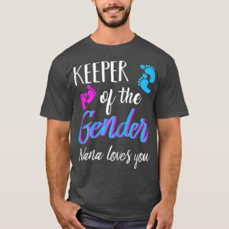 Womens Nana Gender Reveal Keeper Of The Gender Nan T-Shirt