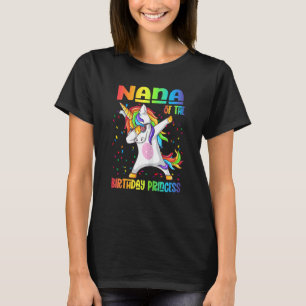 Womens Nana Of The Birthday Princess Dabbing Unico T-Shirt