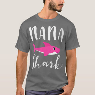 Womens Nana Shark Grandma Grandmother Pink Shark G T-Shirt