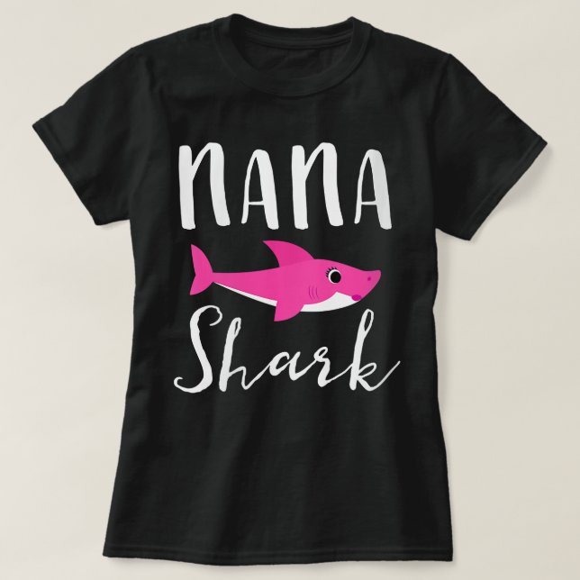Womens Nana Shark Grandma Grandmother Pink Shark G T-Shirt (Design Front)