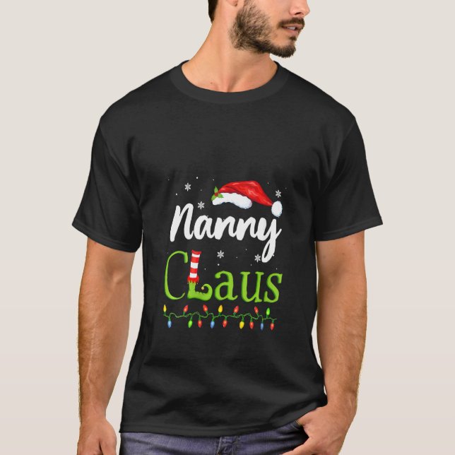 Womens Nanny Claus Funny Grandma Santa Pyjamas Chr T-Shirt (Front)