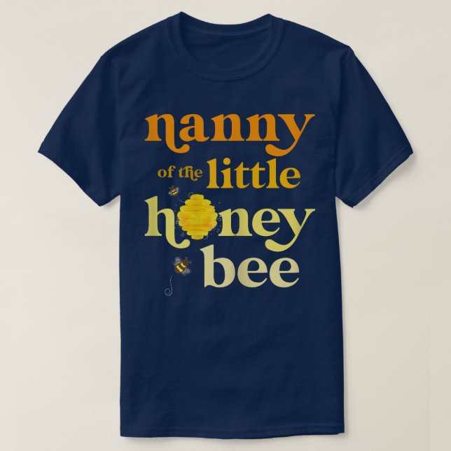 Womens Nanny of Little Honey Bee Birthday Gender R T-Shirt (Design Front)