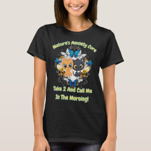 Women's "Nature's Anxiety Cure" Funny Cute Cat T-Shirt