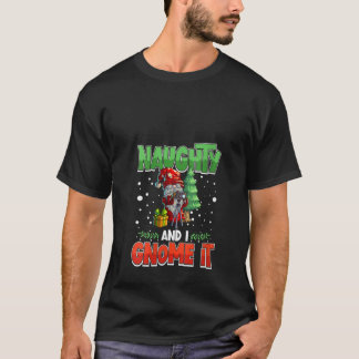 Womens Naughty And I Gnome It Womens Three Christm T-Shirt