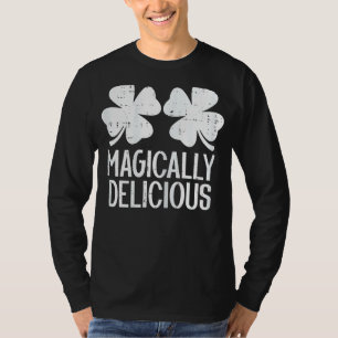 Womens Naughty Shamrocks Magically Delicious St Pa T-Shirt
