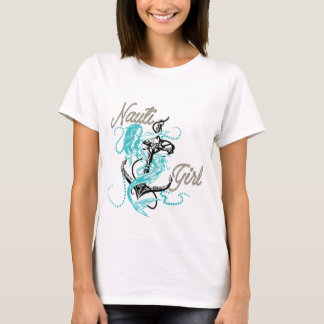 Women's Nautical Nauti Girl Seafoam Mermaid Tshirt