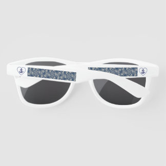 Women's Navy Blue And White Floral Sunglasses
