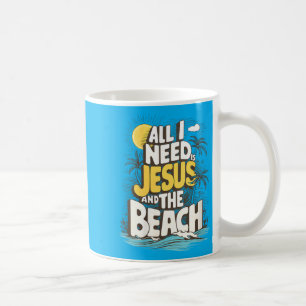 Womens Need Is Jesus And The Beach Vintage Coffee Mug