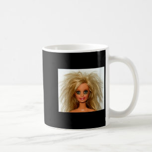 Women's new funny distressed blonde doll face meme coffee mug