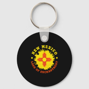Womens New Mexico Enchantment State Flag V-neck Key Ring