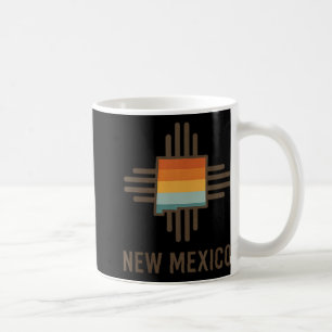 Womens New Mexico Zia Symbol Retro Sunset Vintage Coffee Mug