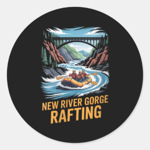 Womens New River Gorge Rafting Whitewater Kayak Ou Classic Round Sticker