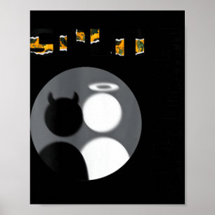 Womens New Split Ity Cool Angel Devil V-neck Poster