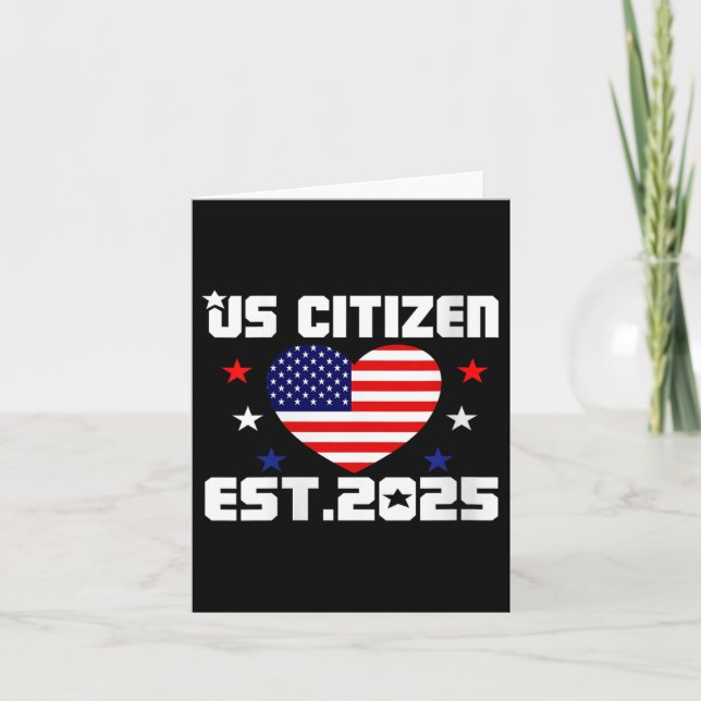 Womens New Us Citizen Est 2025 American Immigrant  Card (Front)