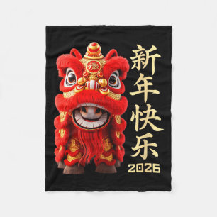 Womens new year happy chinese new year of horse fleece blanket