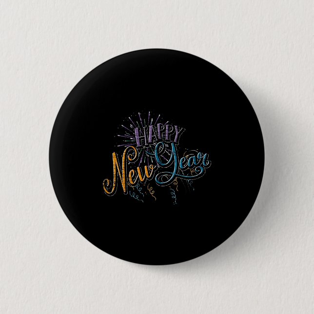 Womens New Years Eve Celebration Confetti Firework 6 Cm Round Badge (Front)