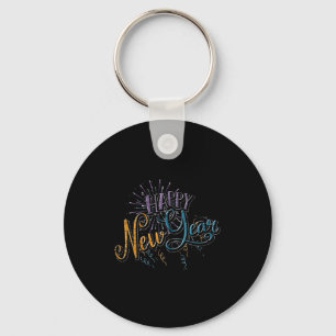 Womens New Years Eve Celebration Confetti Firework Key Ring