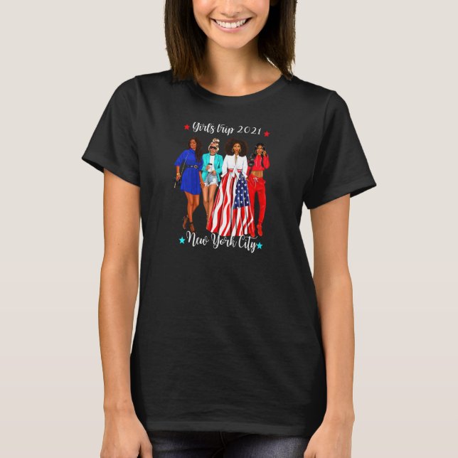 Womens New York City Girls Trip 2021 Black Womens  T-Shirt (Front)