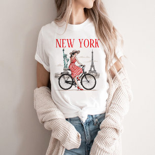 Women's New York T-Shirt, Bicycle , Eiffel Tower T-Shirt
