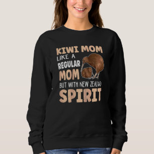 Womens New Zealand Kiwi Bird Quote For A Kiwi Mum Sweatshirt